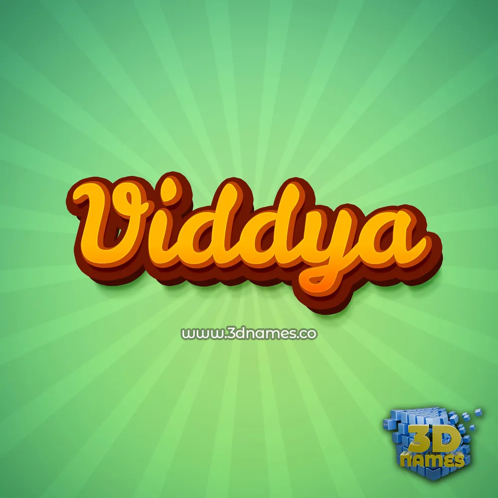 viddya in Green Rays style - 3D name wallpaper