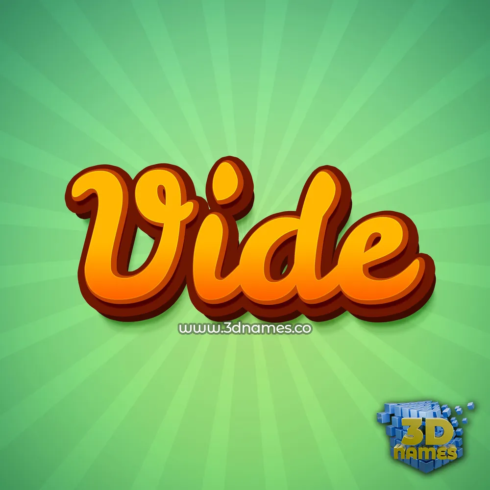 vide in Green Rays style - 3D name wallpaper