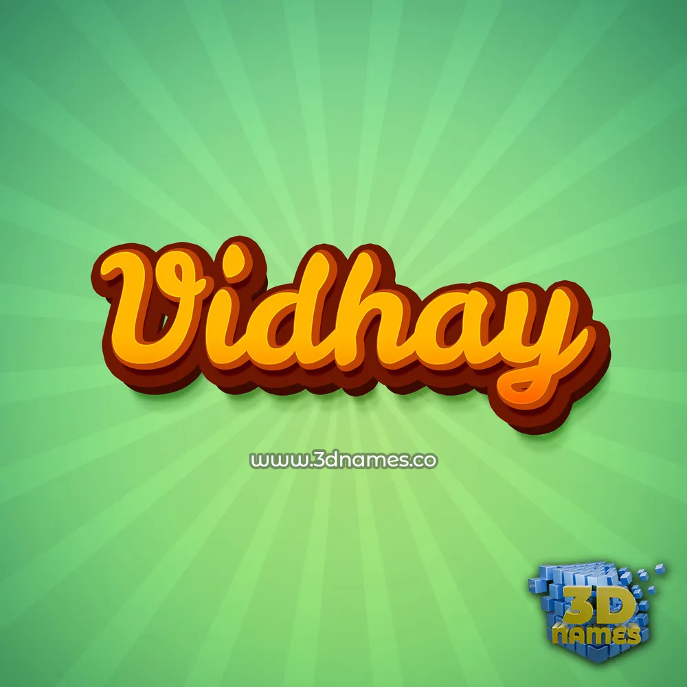 vidhay in Green Rays style - 3D name wallpaper
