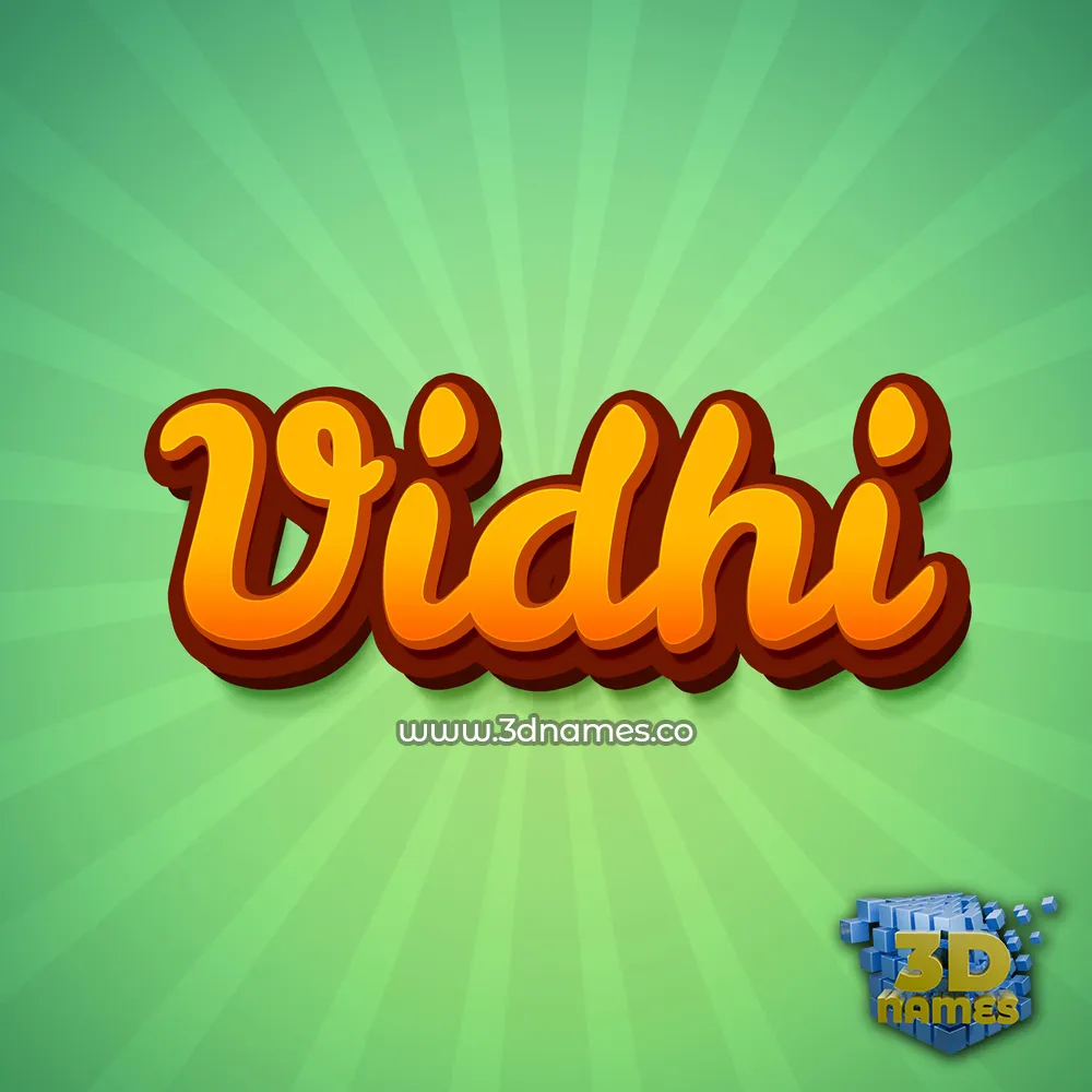 vidhi in Green Rays style - 3D name wallpaper