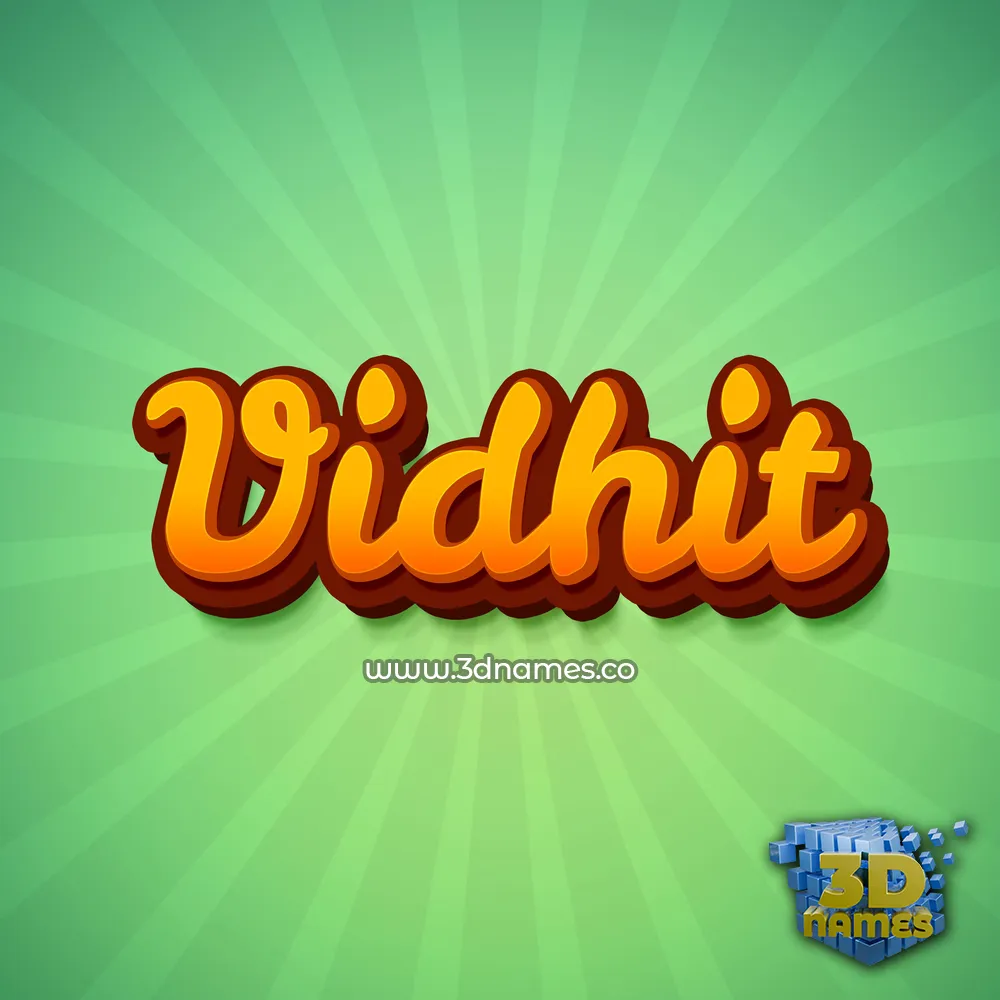 vidhit in Green Rays style - 3D name wallpaper