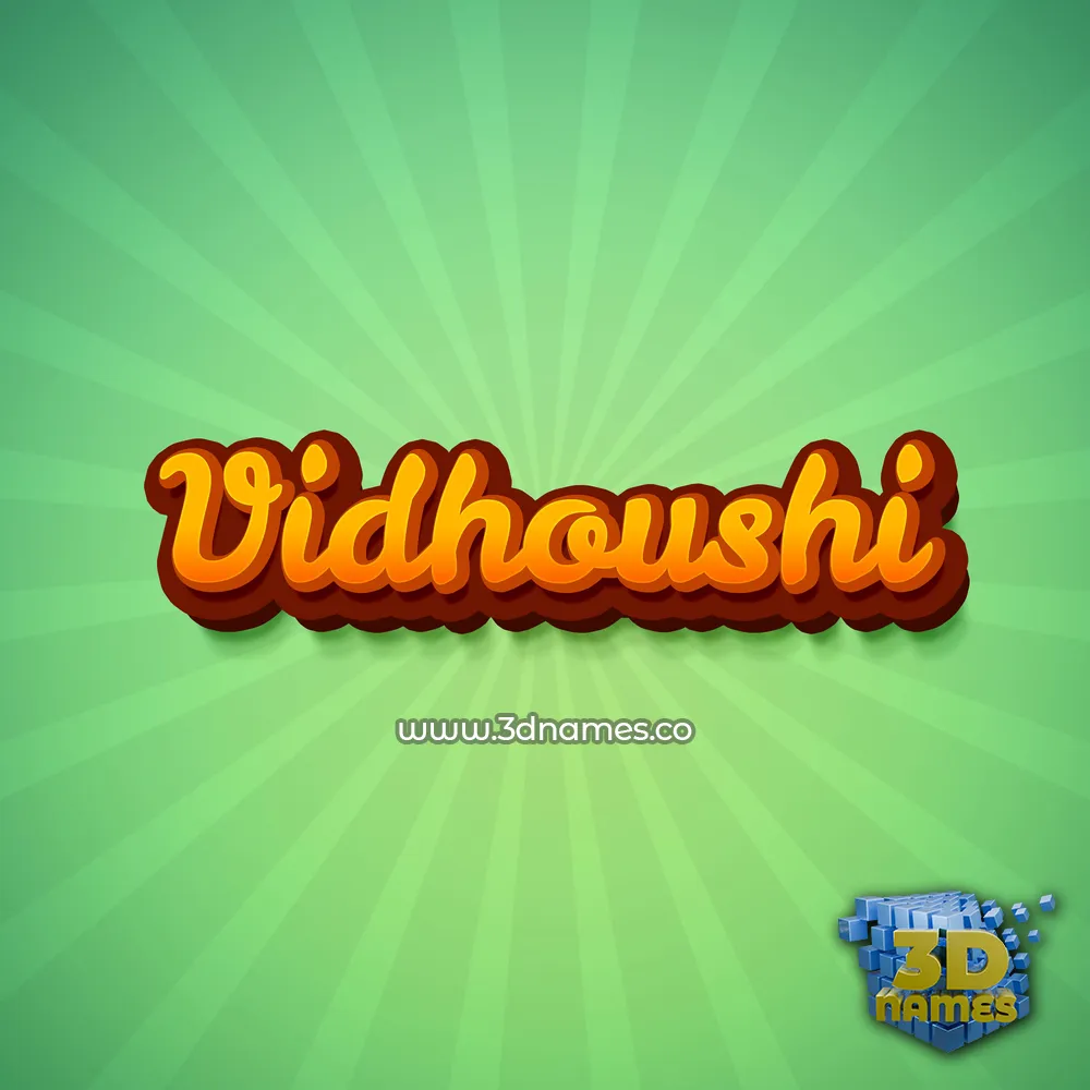 vidhoushi in Green Rays style - 3D name wallpaper