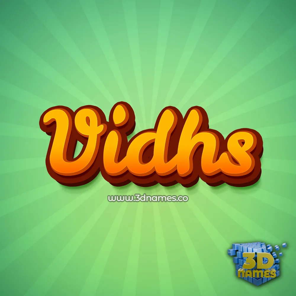 vidhs in Green Rays style - 3D name wallpaper