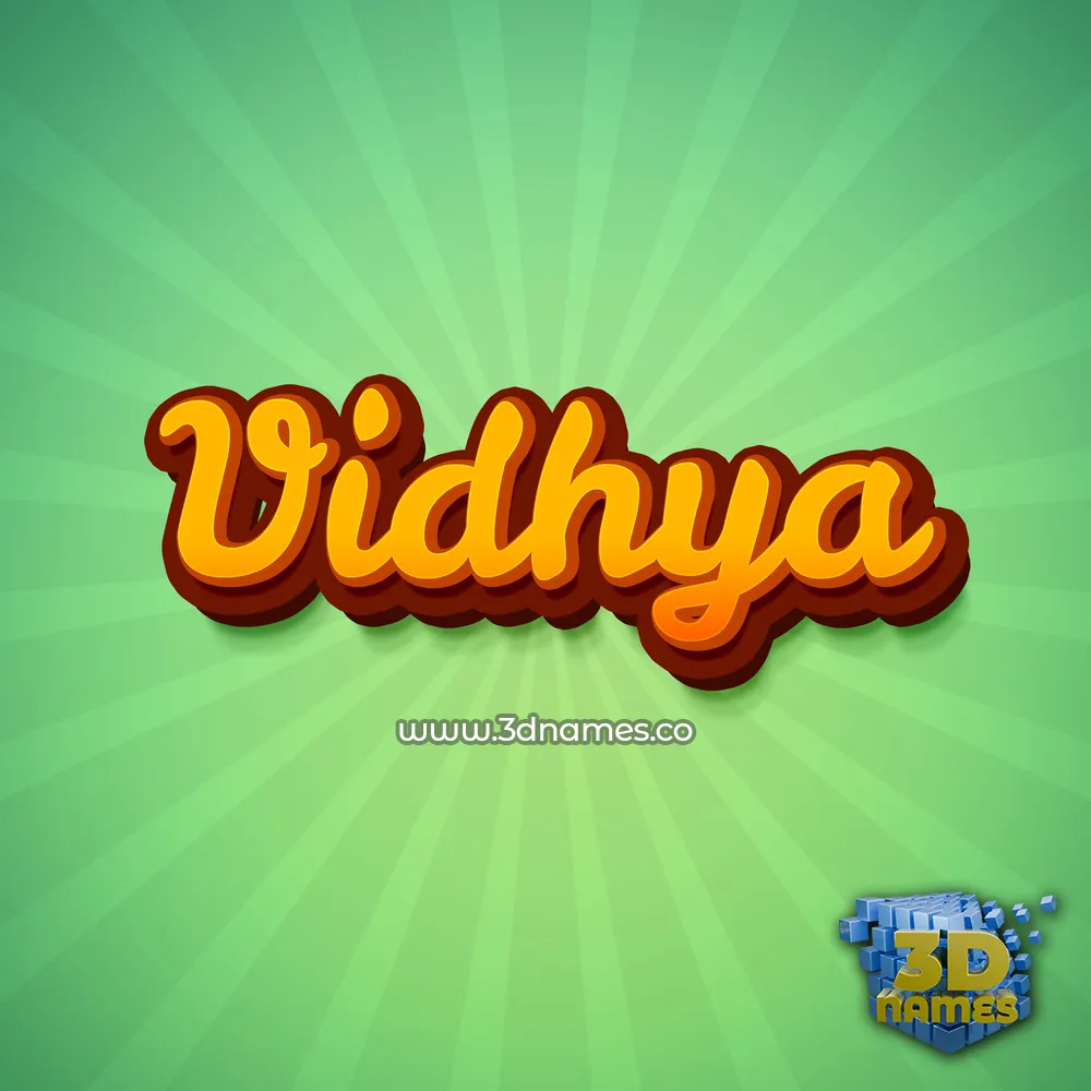 vidhya in Green Rays style - 3D name wallpaper