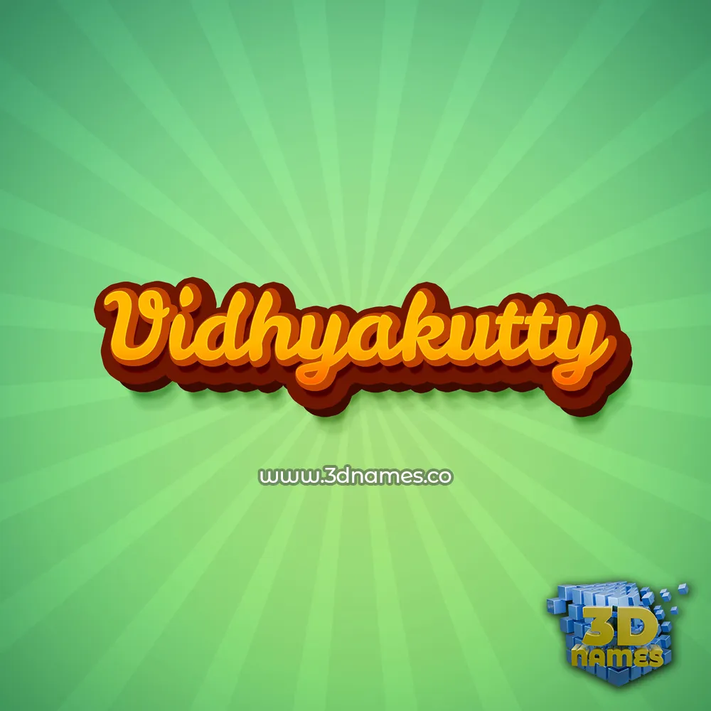 vidhyakutty in Green Rays style - 3D name wallpaper