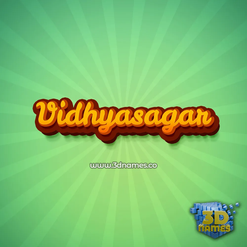 vidhyasagar in Green Rays style - 3D name wallpaper
