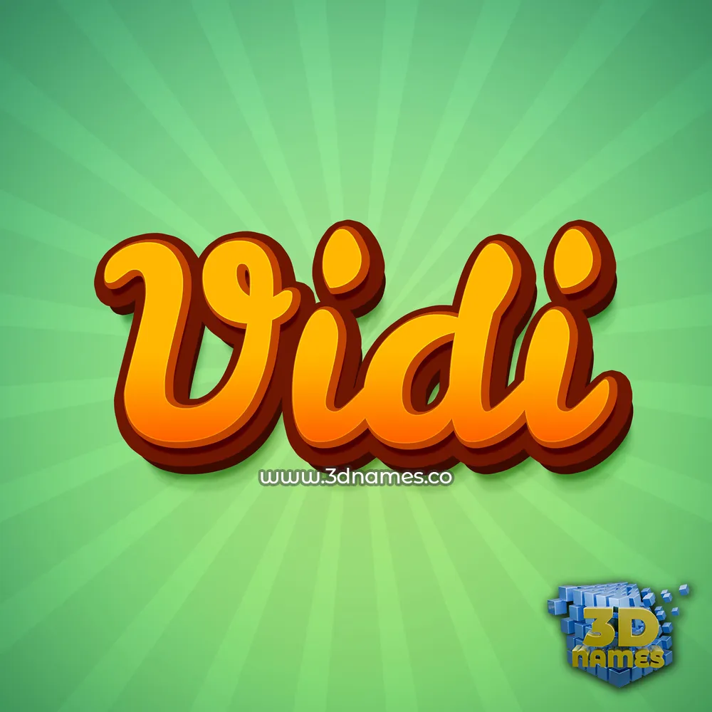 vidi in Green Rays style - 3D name wallpaper