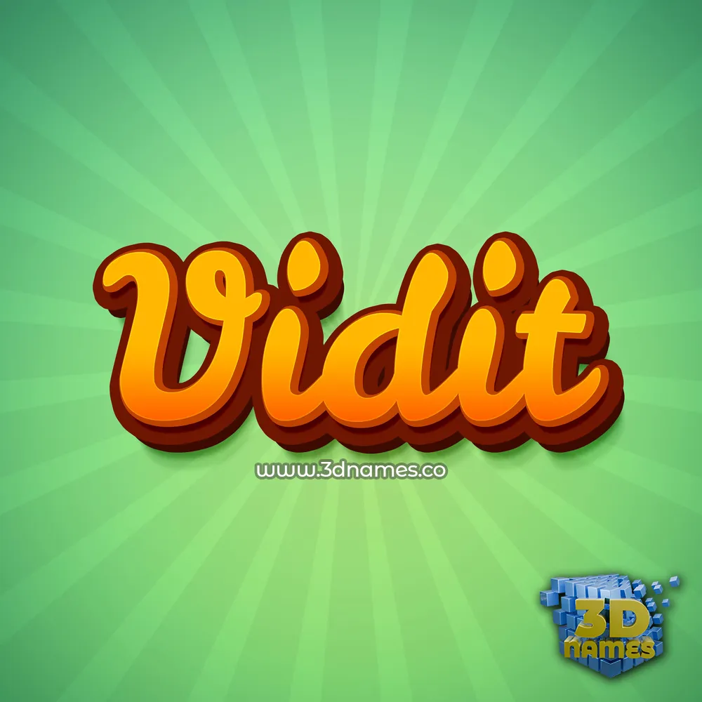vidit in Green Rays style - 3D name wallpaper
