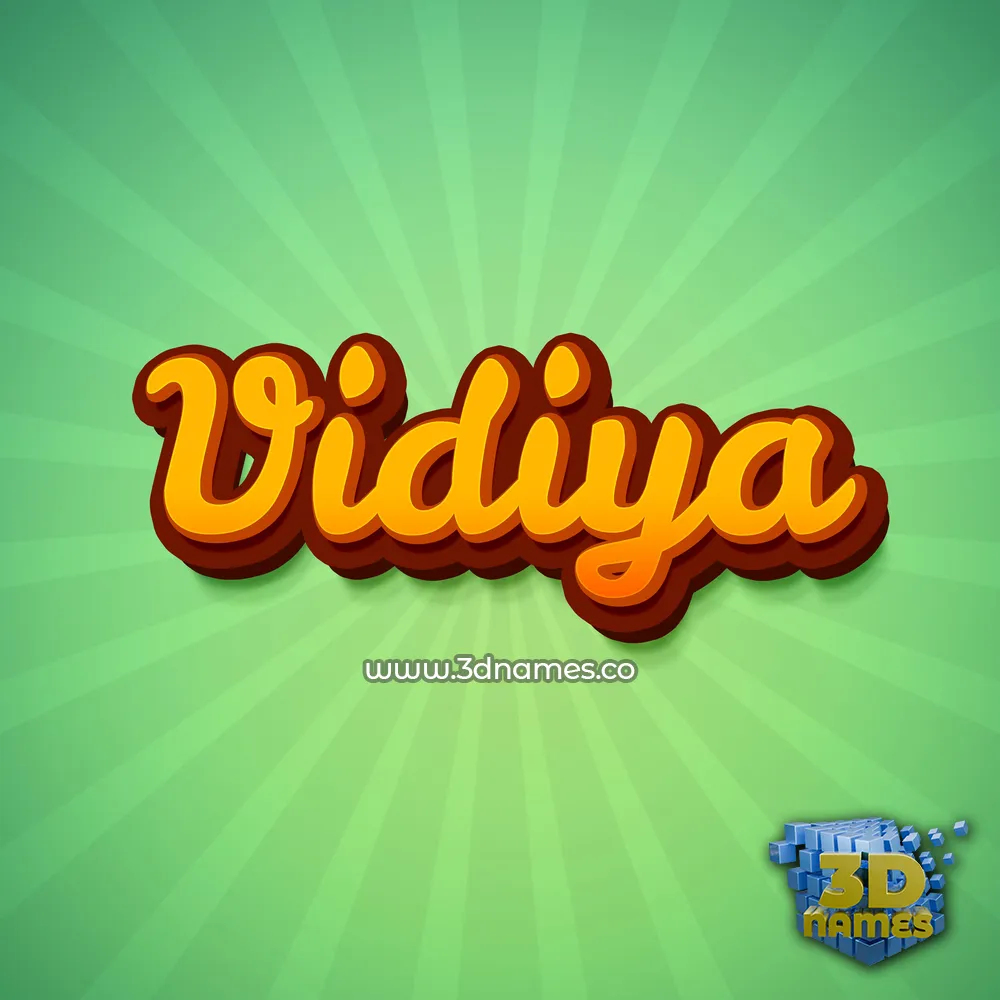 vidiya in Green Rays style - 3D name wallpaper