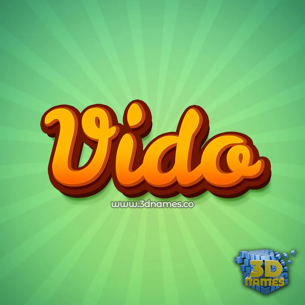 vido in Green Rays style - 3D name wallpaper