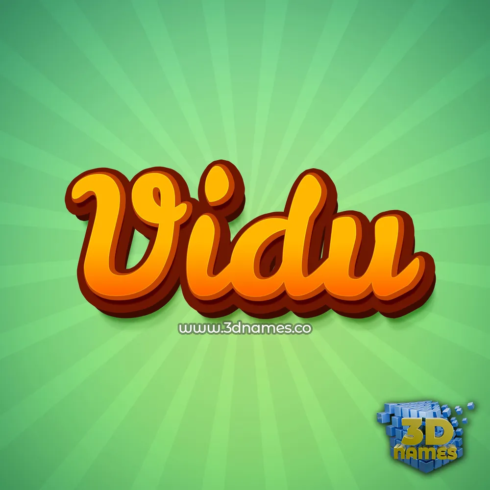 vidu in Green Rays style - 3D name wallpaper