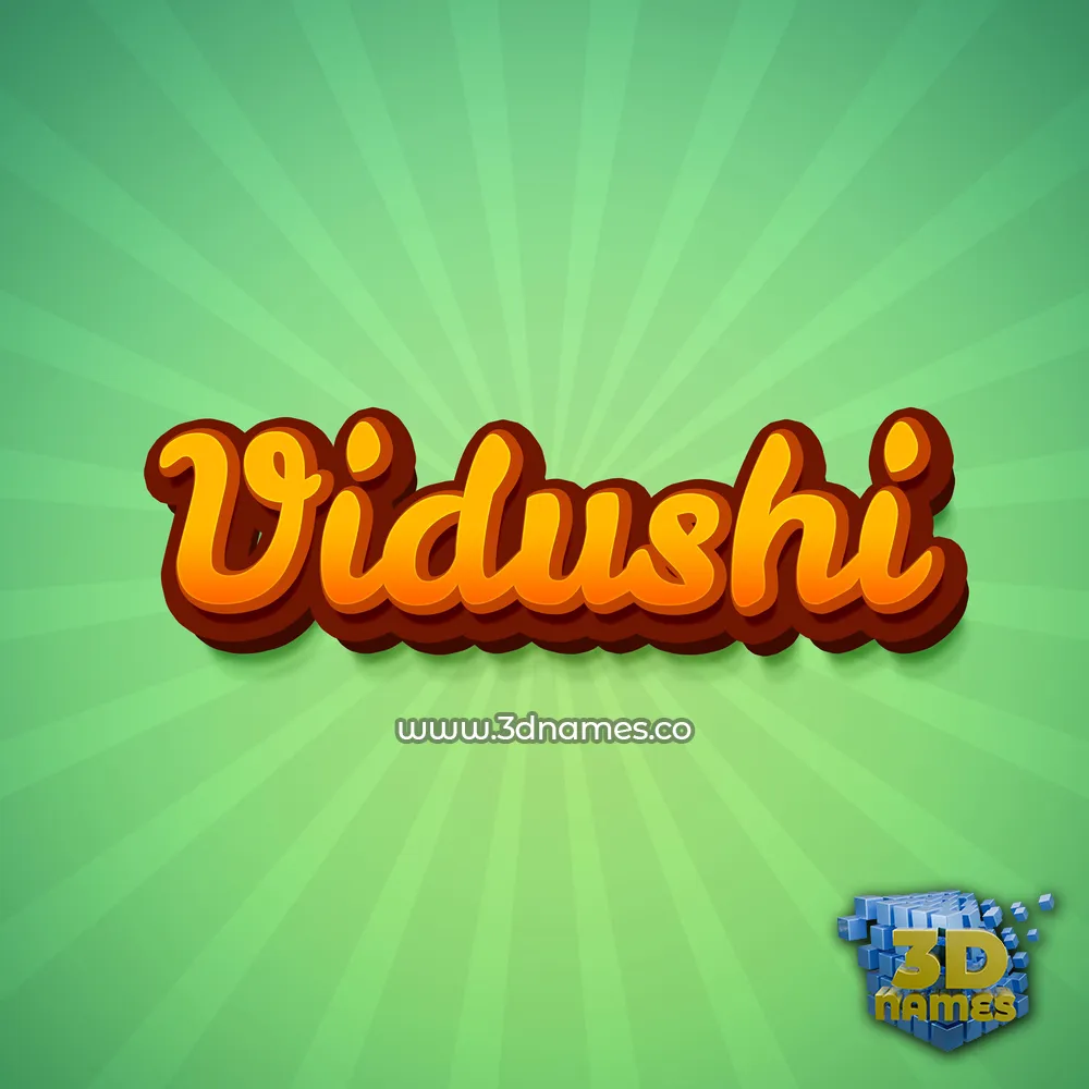 vidushi in Green Rays style - 3D name wallpaper