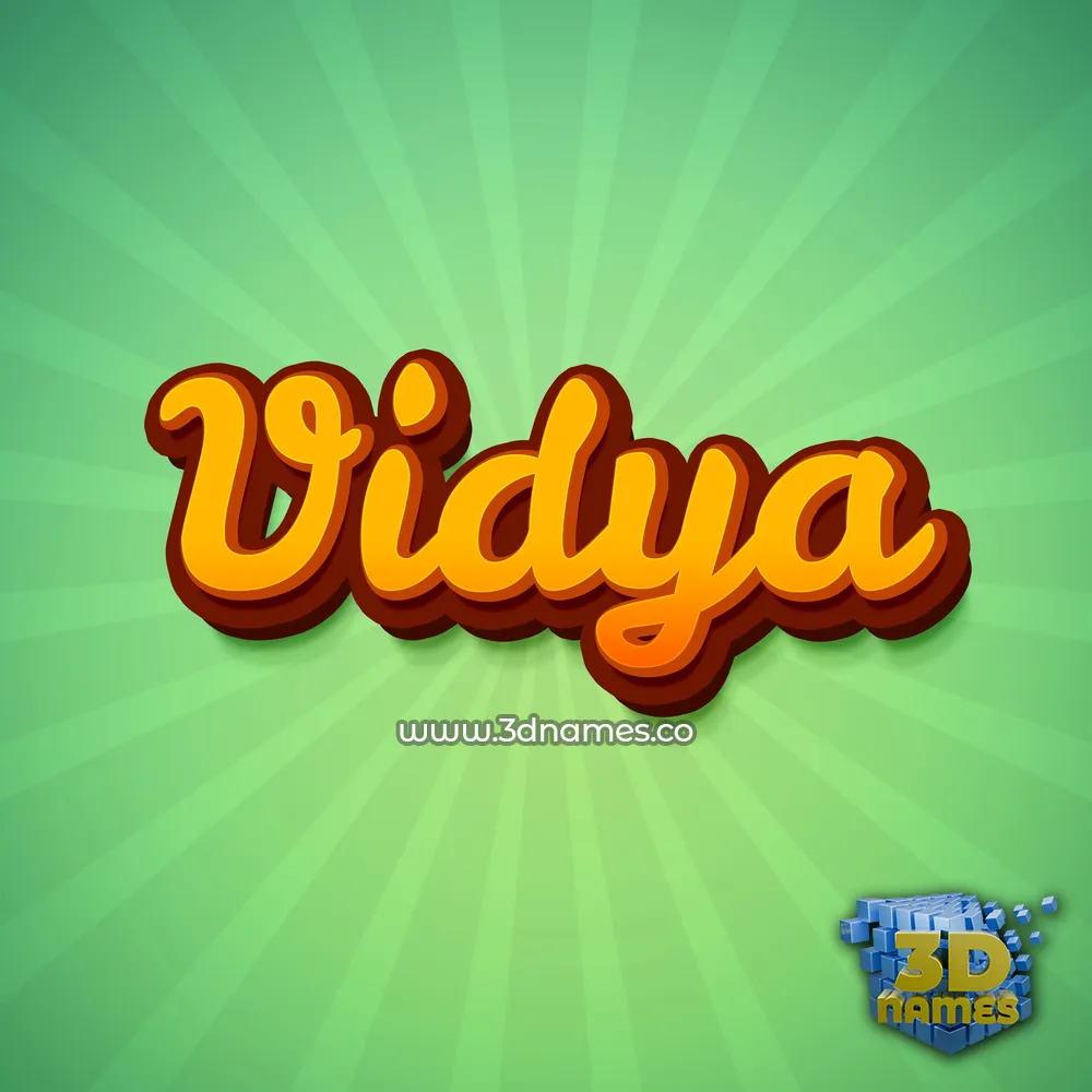 vidya in Green Rays style - 3D name wallpaper
