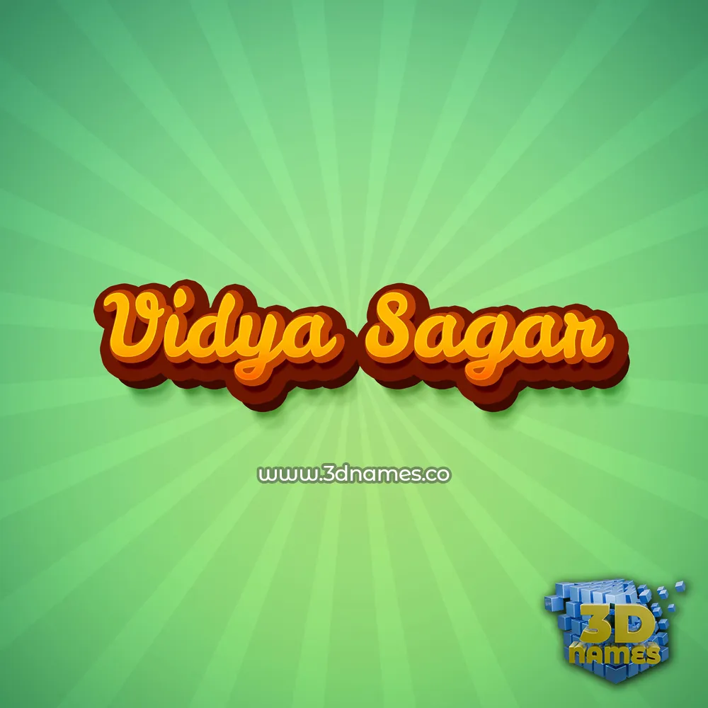 vidya sagar in Green Rays style - 3D name wallpaper