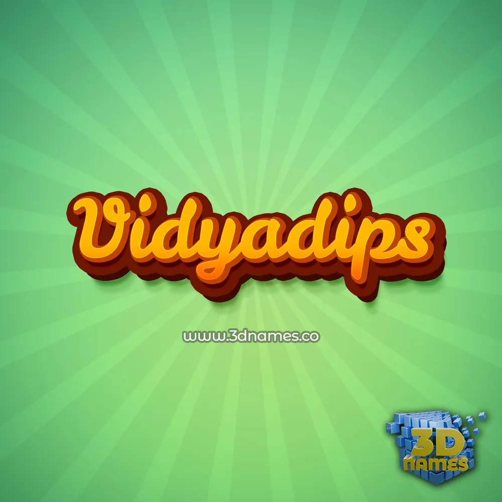 vidyadips in Green Rays style - 3D name wallpaper