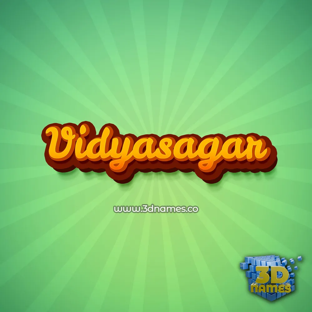 vidyasagar in Green Rays style - 3D name wallpaper