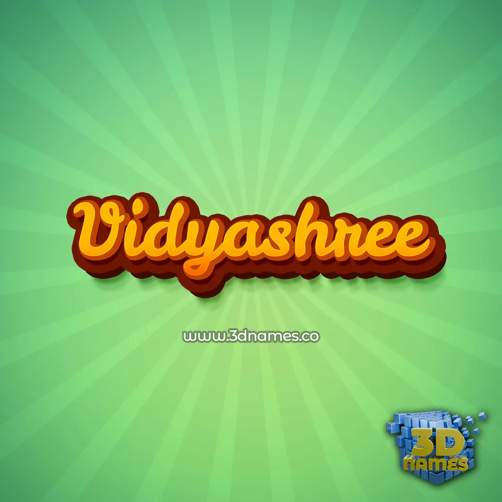 vidyashree in Green Rays style - 3D name wallpaper