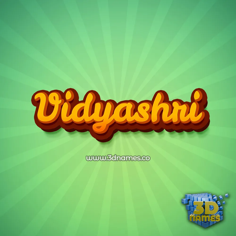 vidyashri in Green Rays style - 3D name wallpaper