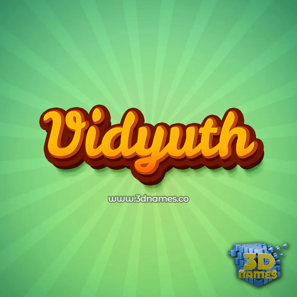 vidyuth in Green Rays style - 3D name wallpaper