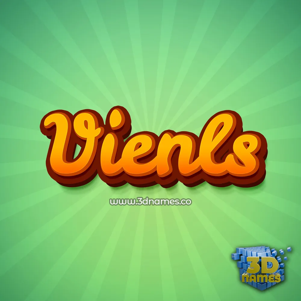 vienls in Green Rays style - 3D name wallpaper