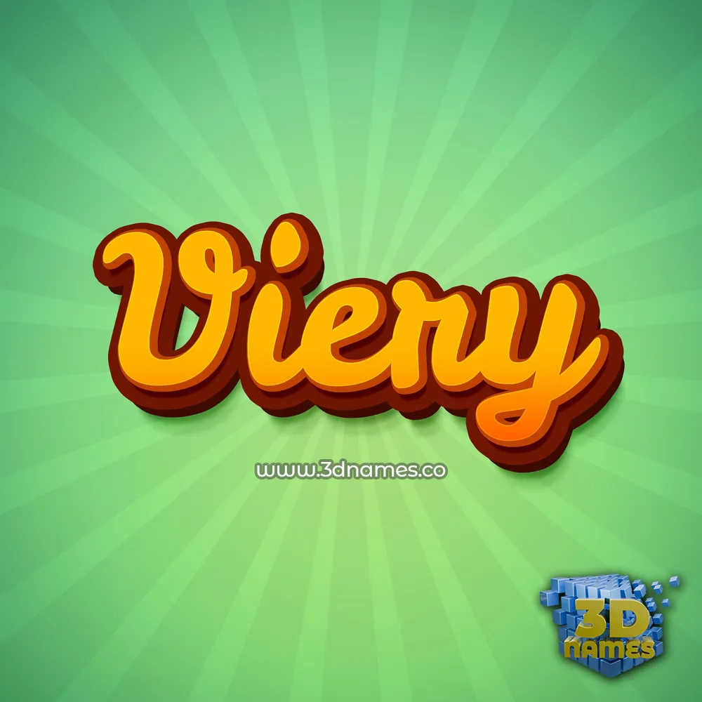 viery in Green Rays style - 3D name wallpaper