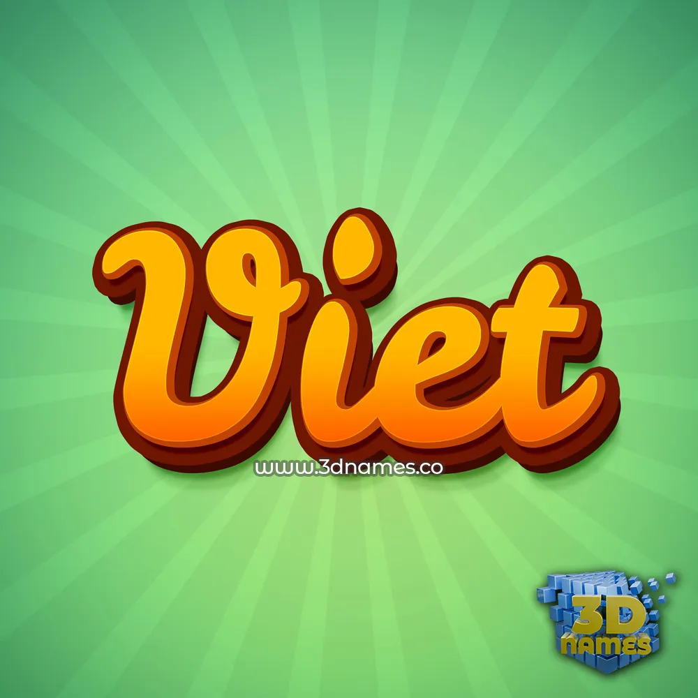 viet in Green Rays style - 3D name wallpaper