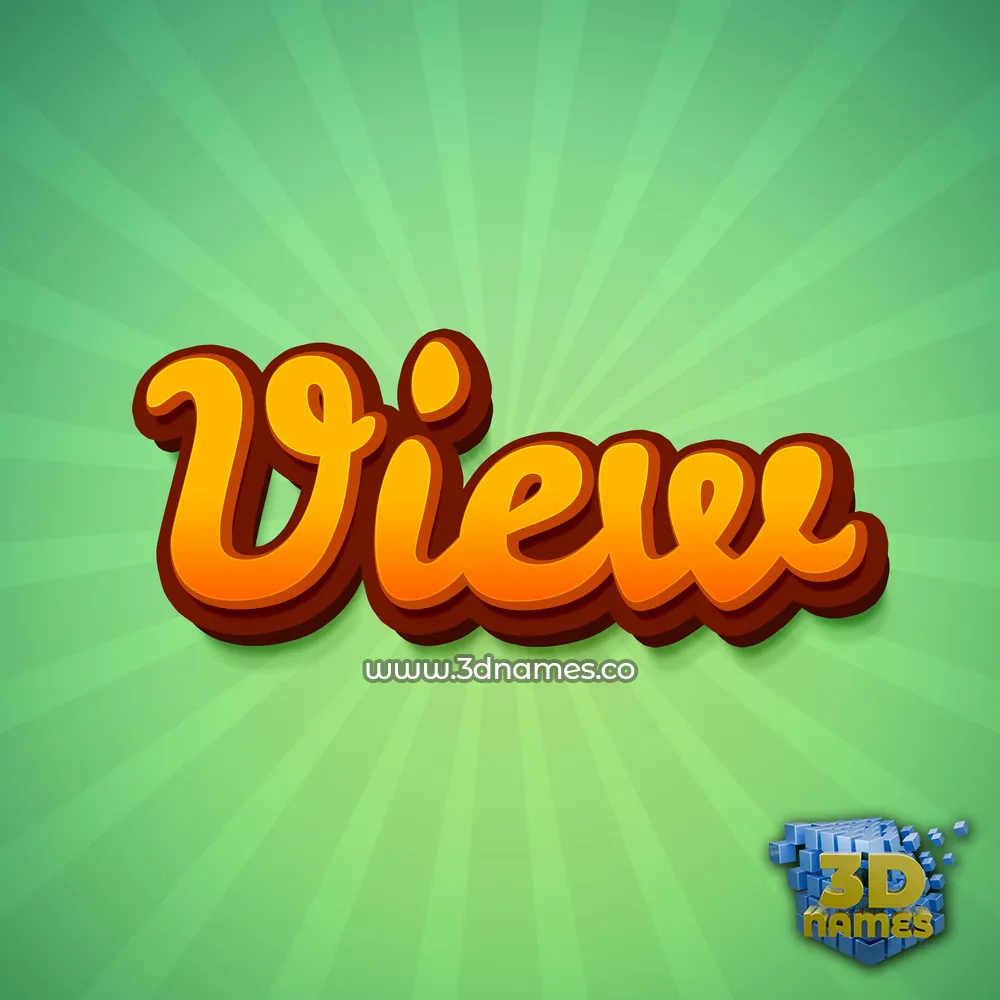 view in Green Rays style - 3D name wallpaper