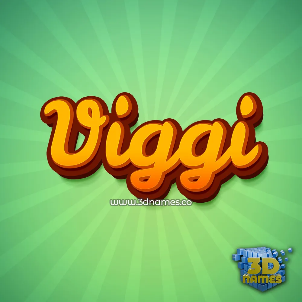 viggi in Green Rays style - 3D name wallpaper