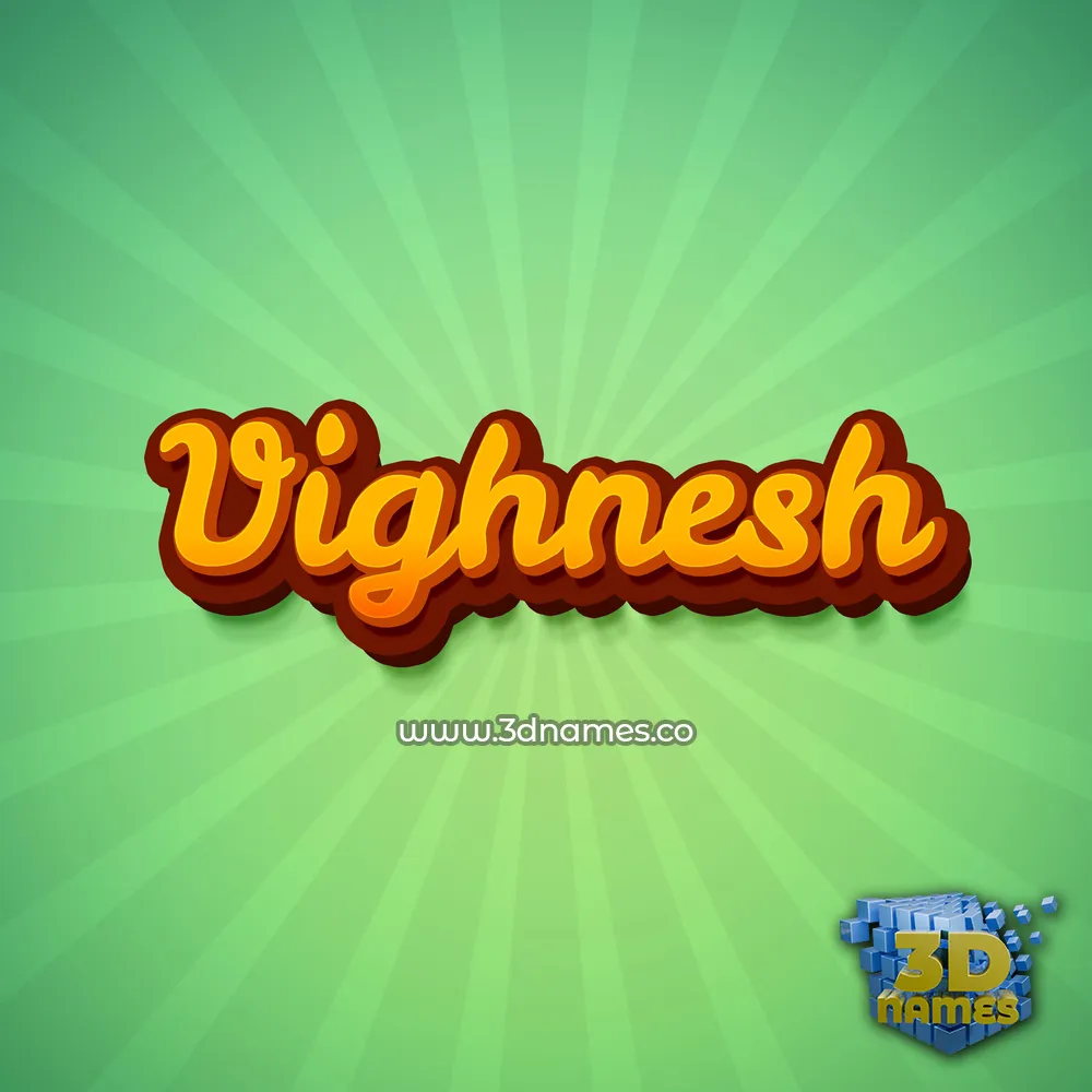 vighnesh in Green Rays style - 3D name wallpaper