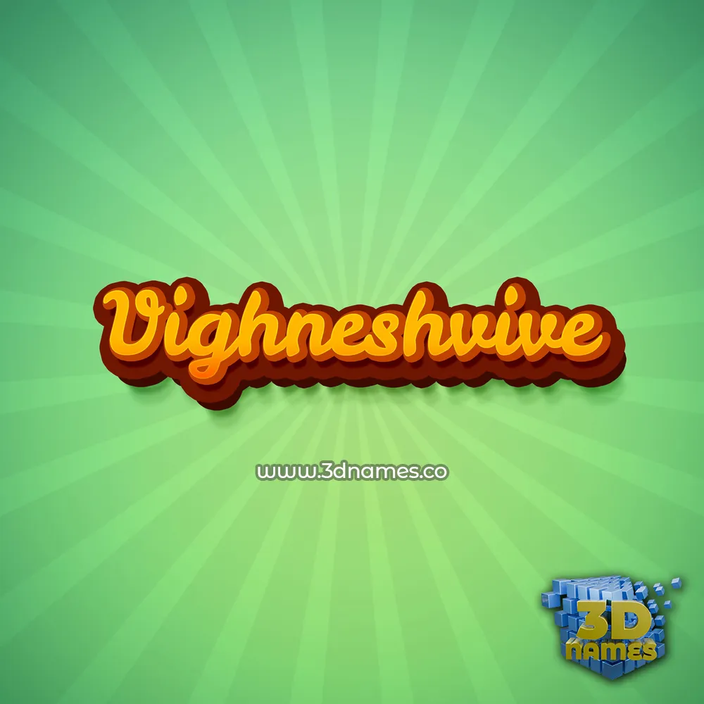 vighneshvive in Green Rays style - 3D name wallpaper