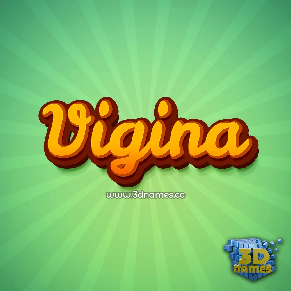vigina in Green Rays style - 3D name wallpaper