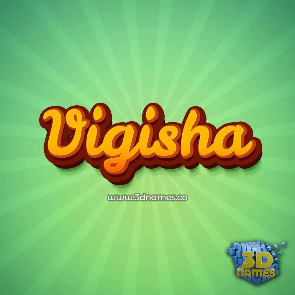 vigisha in Green Rays style - 3D name wallpaper