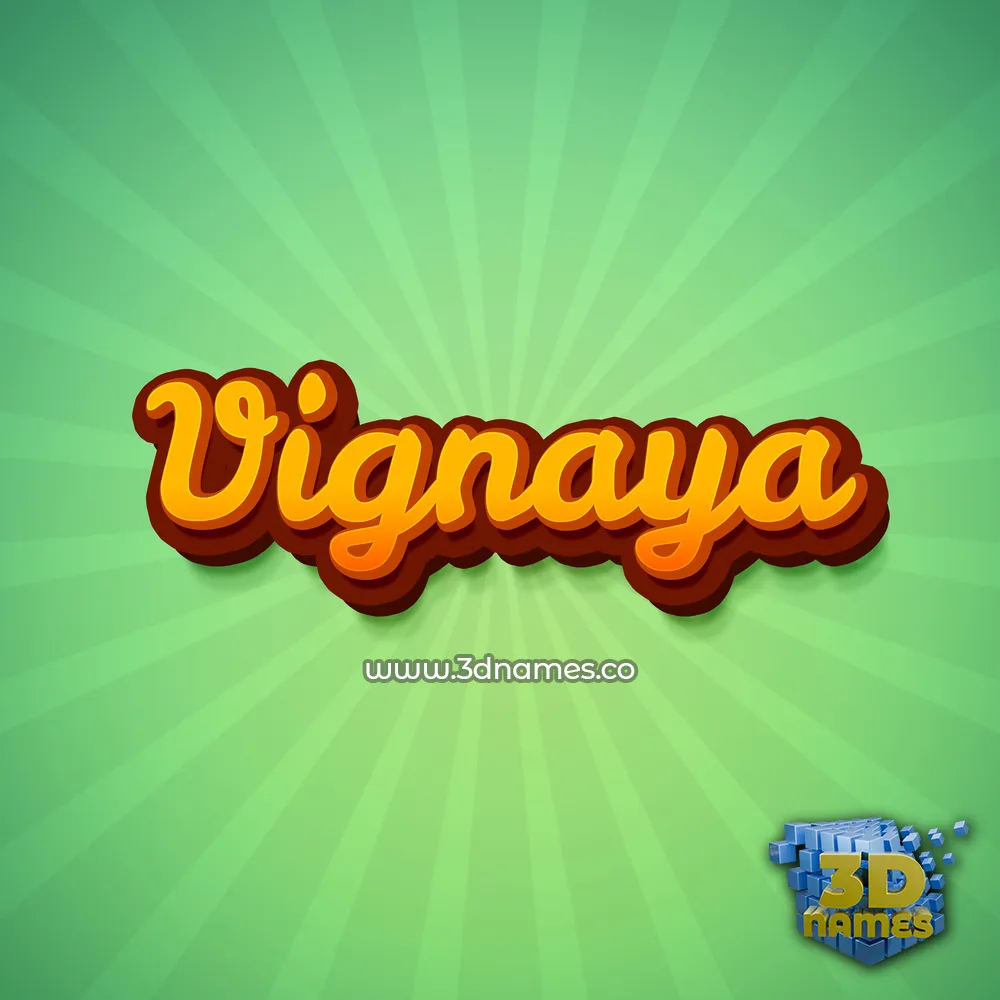 vignaya in Green Rays style - 3D name wallpaper