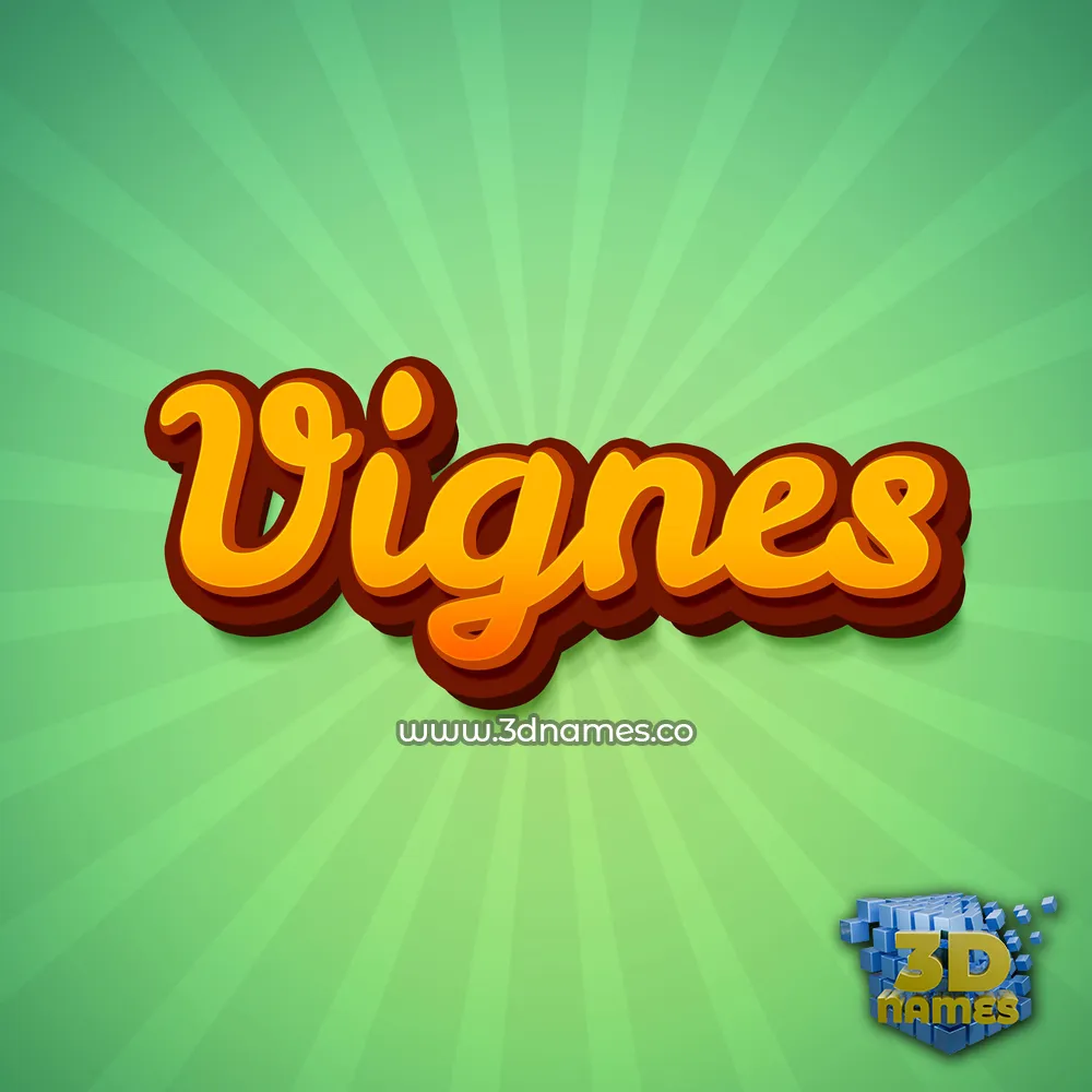 vignes in Green Rays style - 3D name wallpaper
