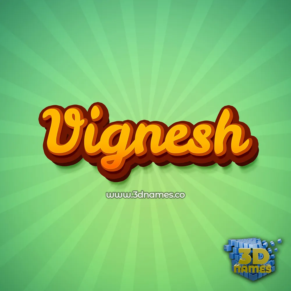 vignesh in Green Rays style - 3D name wallpaper