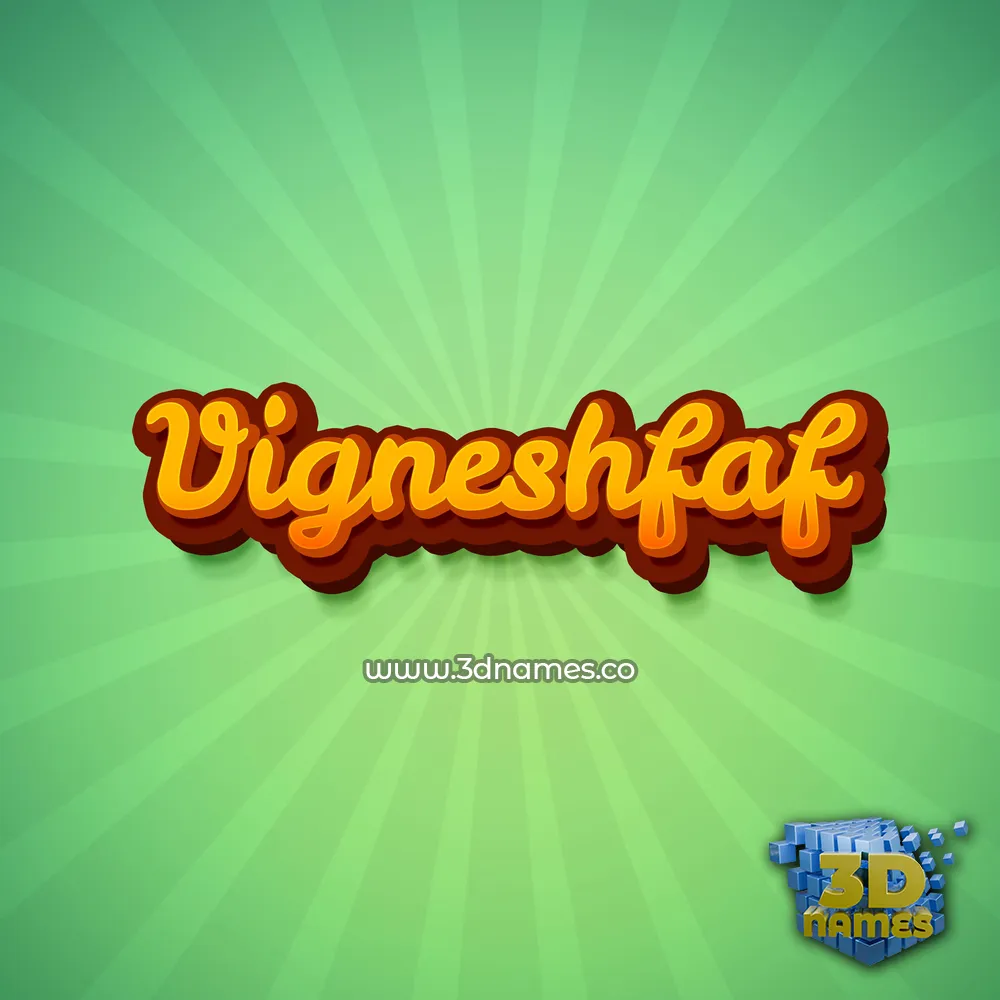 vigneshfaf in Green Rays style - 3D name wallpaper