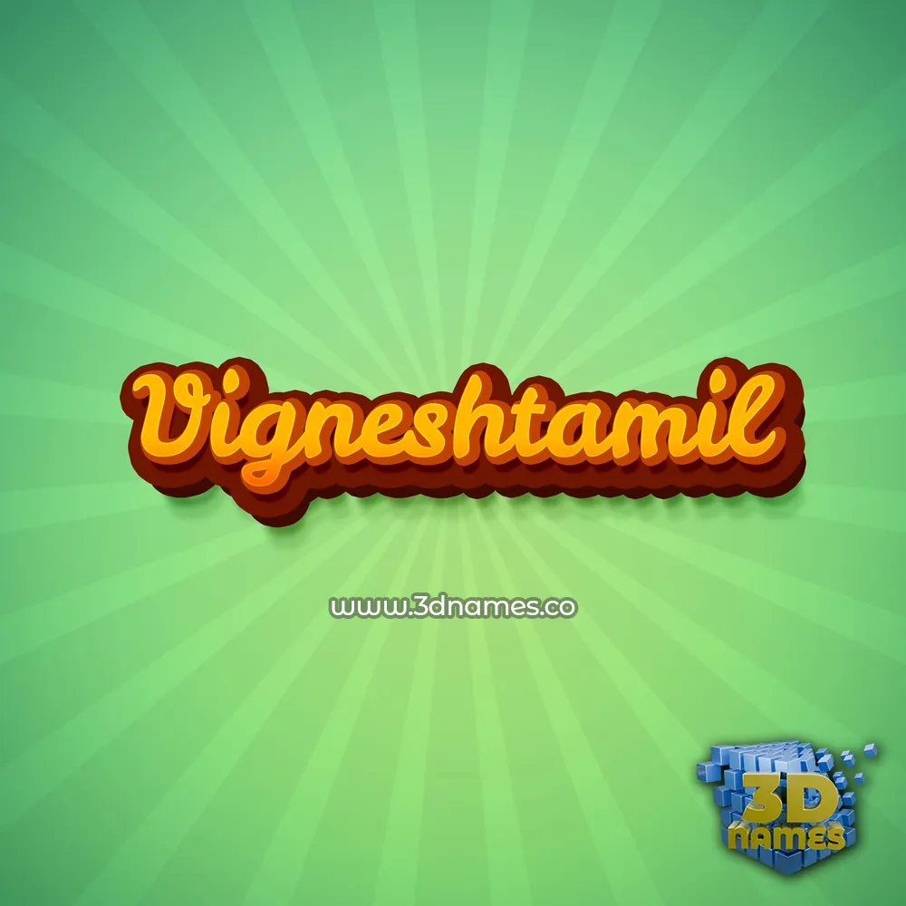 vigneshtamil in Green Rays style - 3D name wallpaper