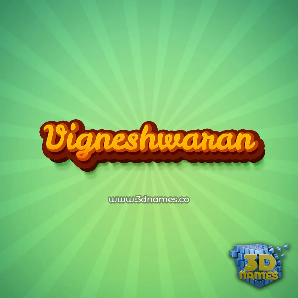 vigneshwaran in Green Rays style - 3D name wallpaper