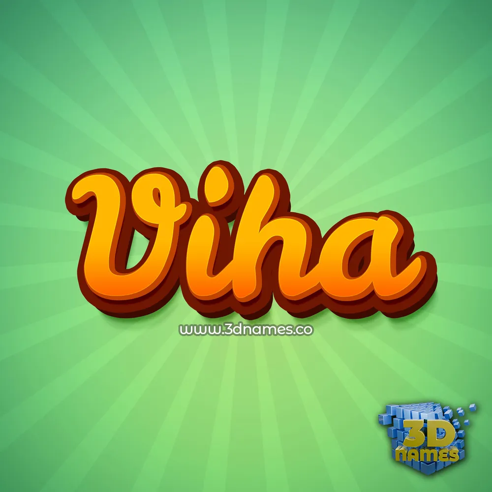 viha in Green Rays style - 3D name wallpaper