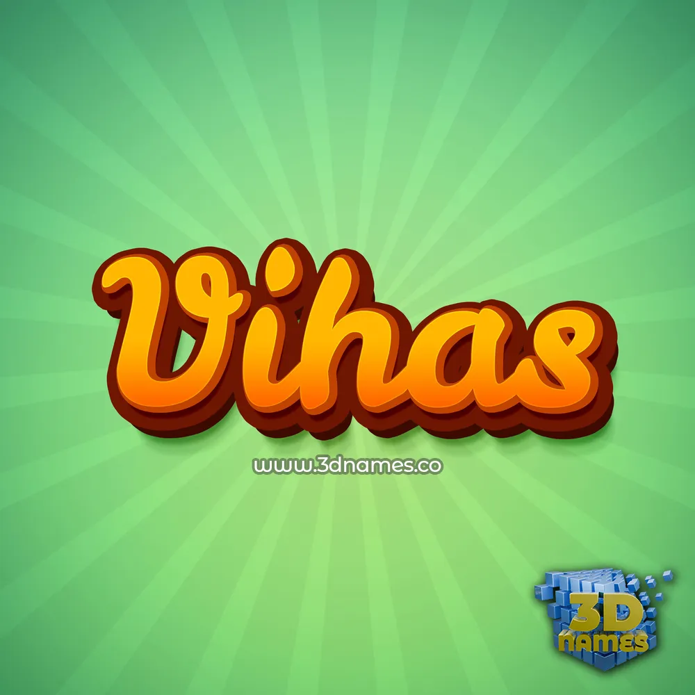vihas in Green Rays style - 3D name wallpaper
