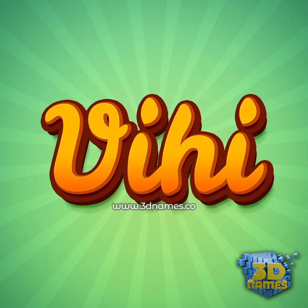 vihi in Green Rays style - 3D name wallpaper