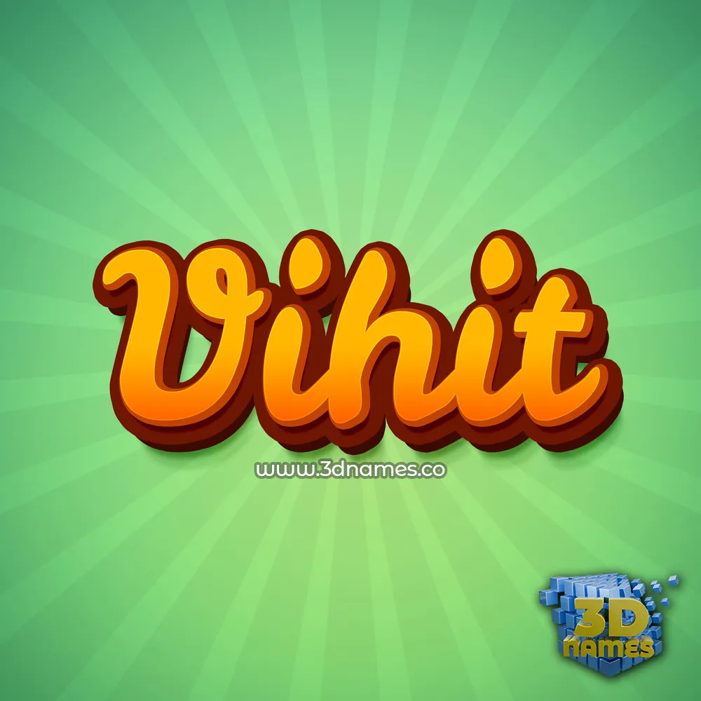 vihit in Green Rays style - 3D name wallpaper