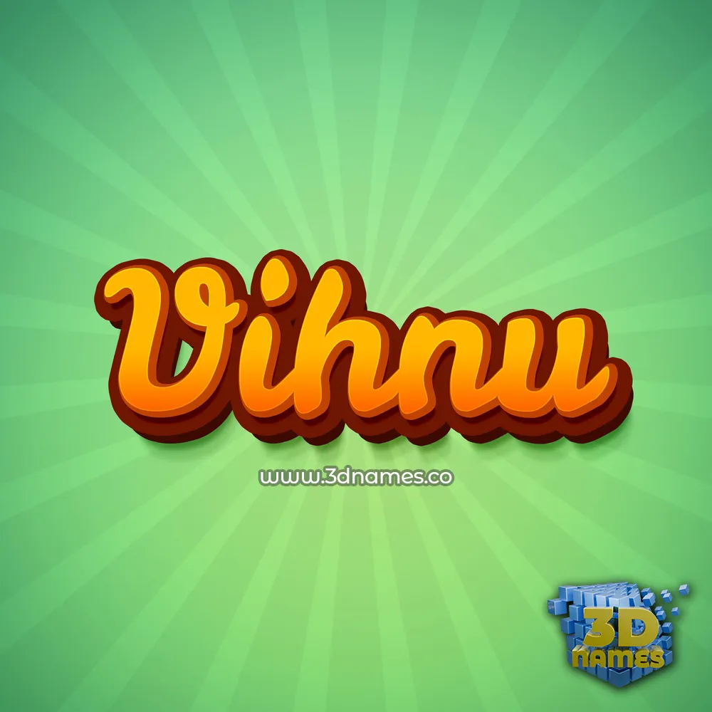 vihnu in Green Rays style - 3D name wallpaper