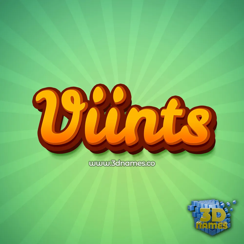 viints in Green Rays style - 3D name wallpaper