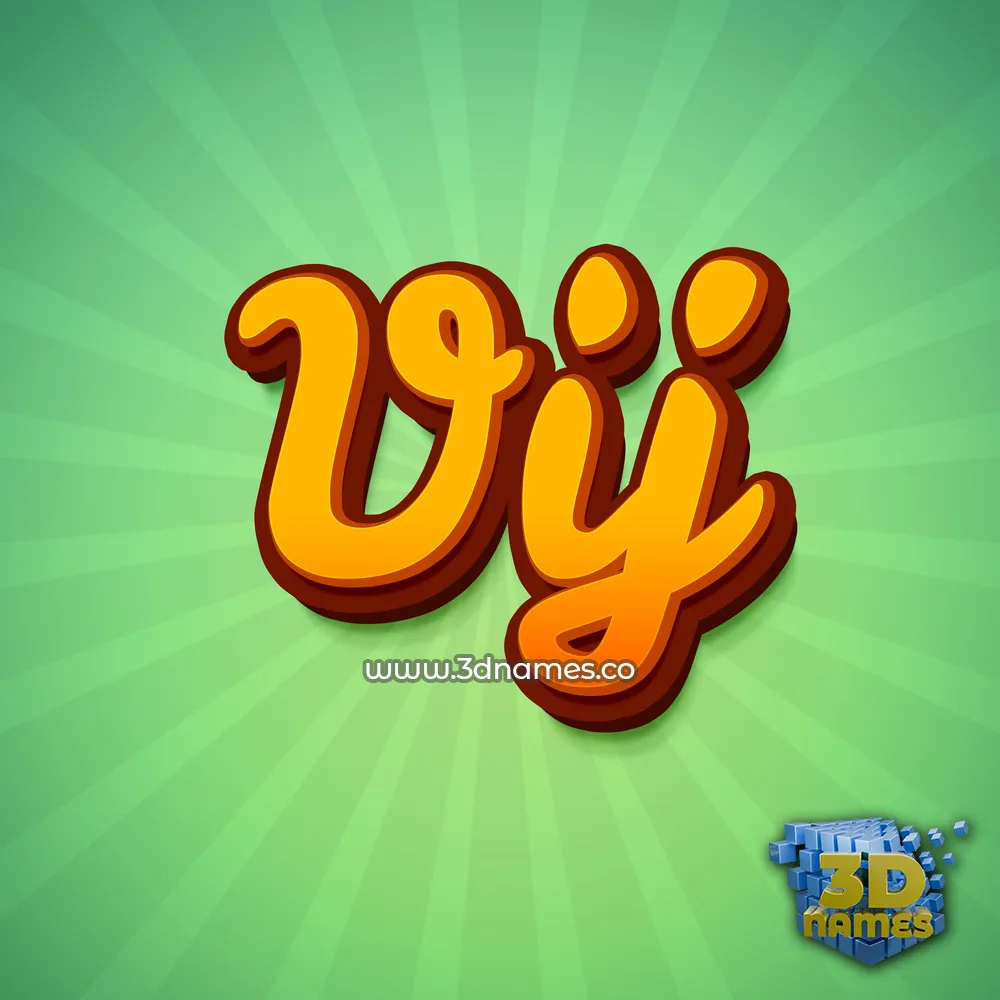 vij in Green Rays style - 3D name wallpaper