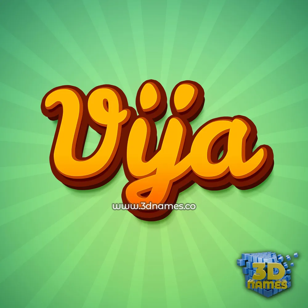 vija in Green Rays style - 3D name wallpaper