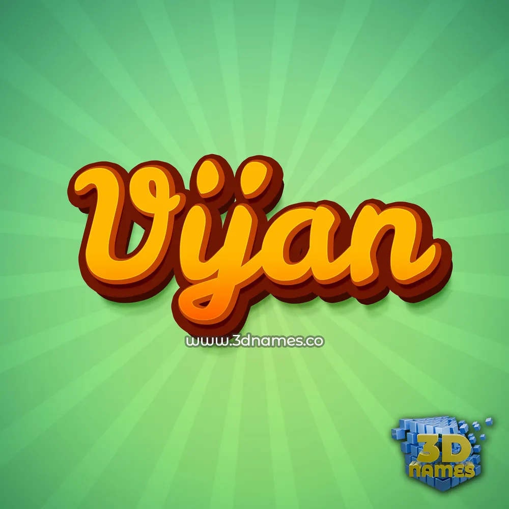 vijan in Green Rays style - 3D name wallpaper