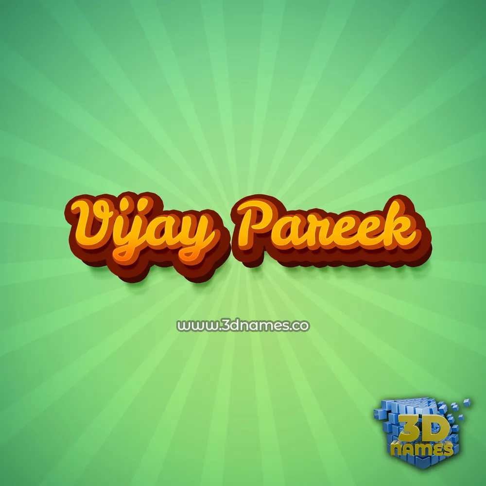 vijay pareek in Green Rays style - 3D name wallpaper
