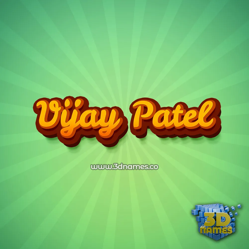 vijay patel in Green Rays style - 3D name wallpaper
