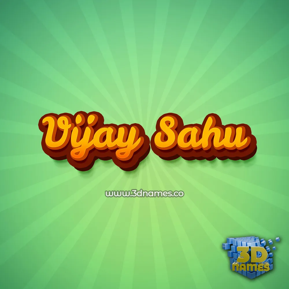 vijay sahu in Green Rays style - 3D name wallpaper